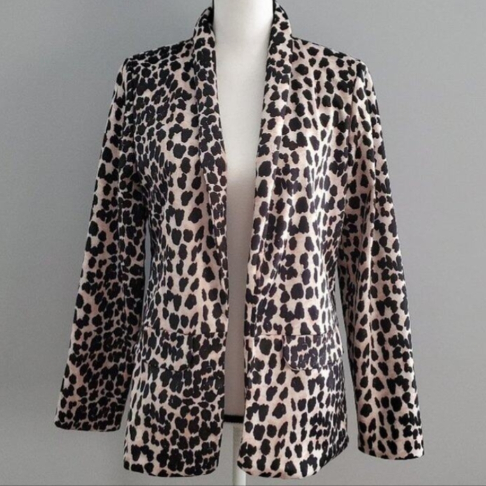 Nwt angashion leopard blazer medium